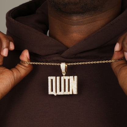 Custom  Letters Diamond Name Pendant 18K Gold